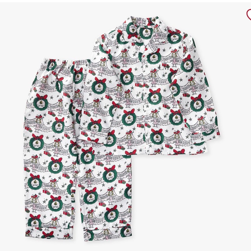 Pottery Barn Cindy-Lou Who Flannel Kid Pajama Set